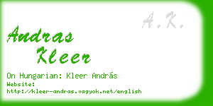 andras kleer business card
